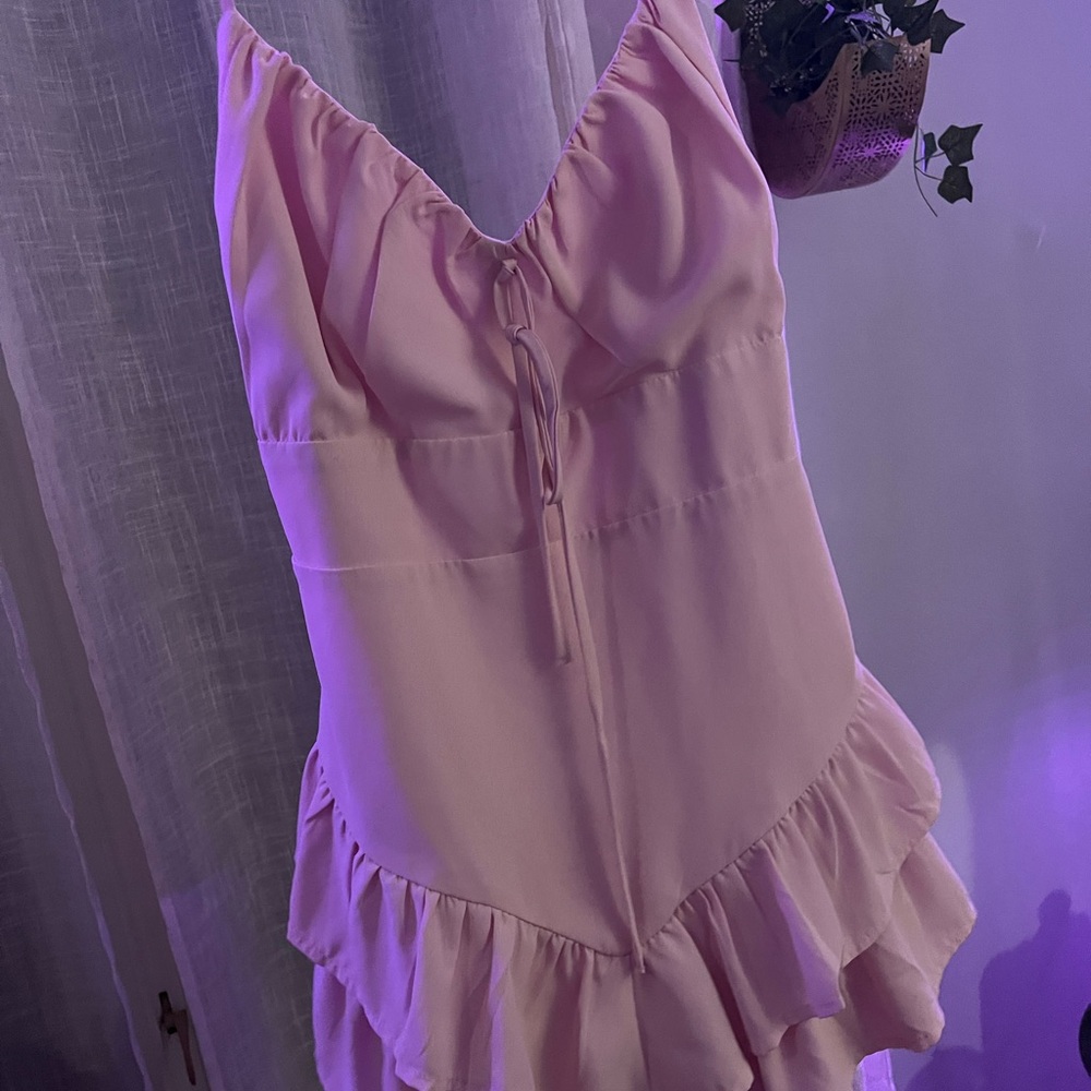 Women's Pink Ruffle Slip Dress - Brand Unspecified